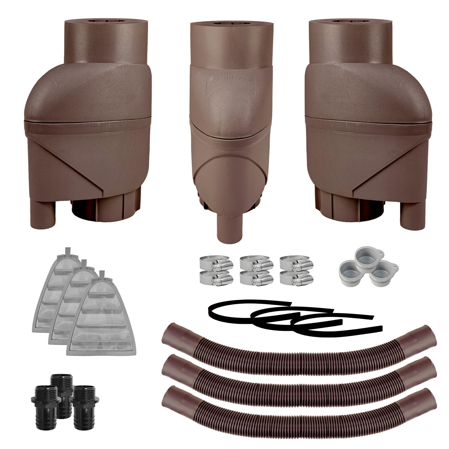 Filtro de bajante colector de Lluvia Filtro de Agua de Lluvia para barriles de Lluvia T33 | con 95% eficiencia con conexión Universal para Todas Las bajantes de 75-110 mm