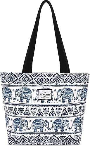 Tote Bag with Zipper for Women Inside Mesh Pocket Heavy Duty Casual Anti-water Cloth Travel Shoulder Handbag