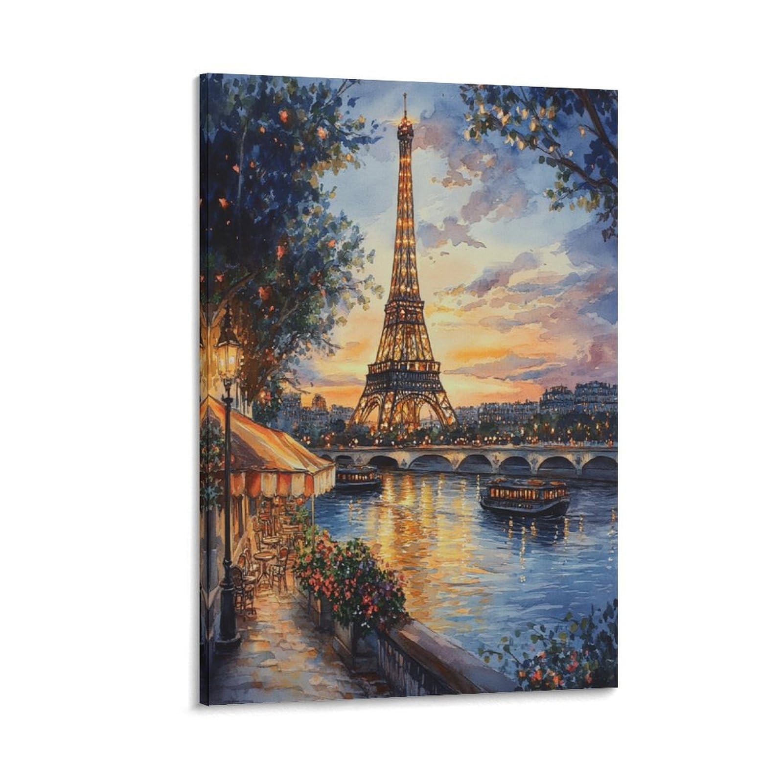 Eiffel Tower Poster Artwork Giclee Canvas Prints Modern Wall Art Picture Wall Hanging for Dining Room Kitchen Home Office Decor 12x18inch(30x45cm)