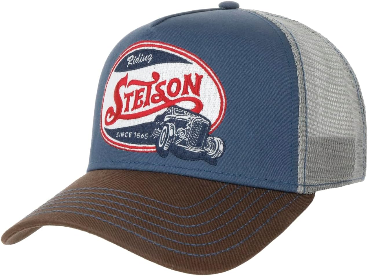 Stetson Riding Hot Rod Trucker Vintage Mesh Snapback Adjustable Baseball Cap Unisex Summer