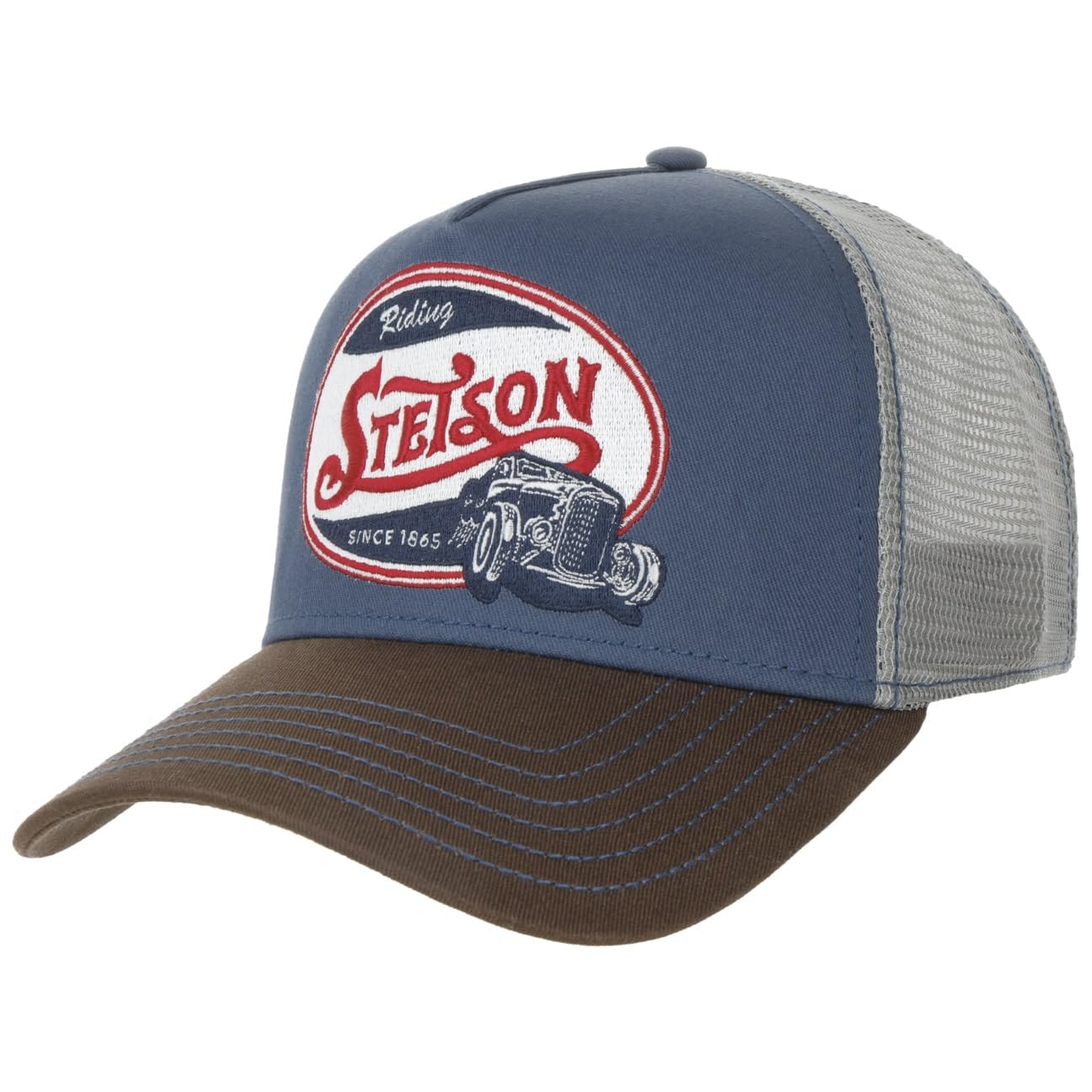 Stetson Riding Hot Rod Trucker Vintage Mesh Snapback Adjustable Baseball Cap Unisex Summer