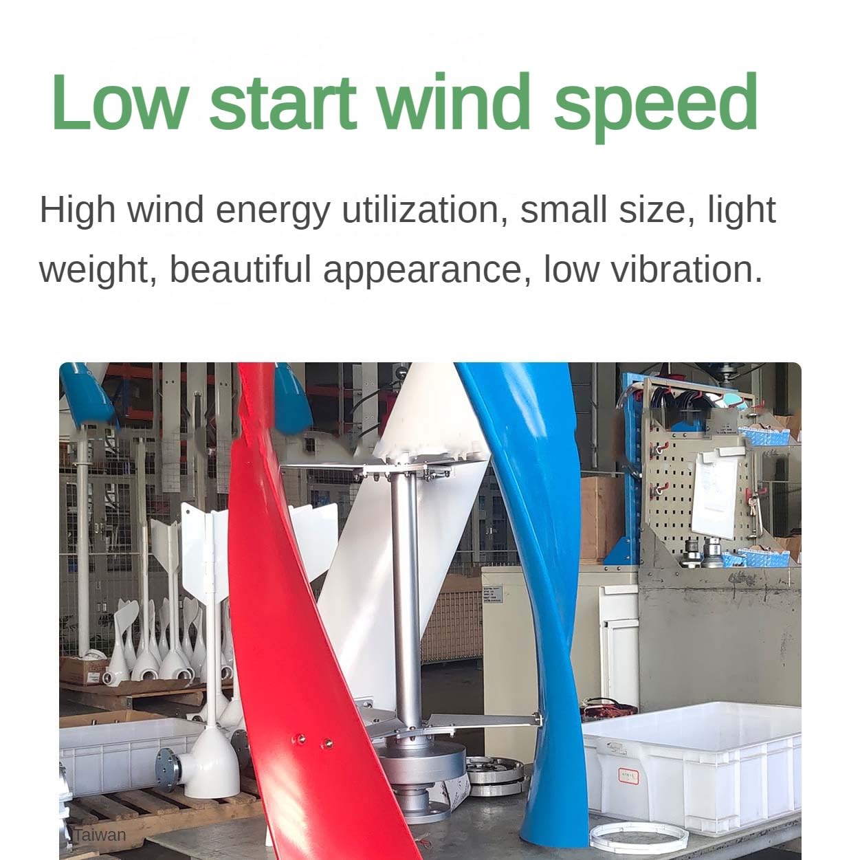 Turbina eolica, 500 W 24 V 3 pale asse verticale set generatore di turbina eolica a levitazione magnetica Avvio a basso vento Sistema di generazione di energia eolica silenziosa, adatto per veicoli
