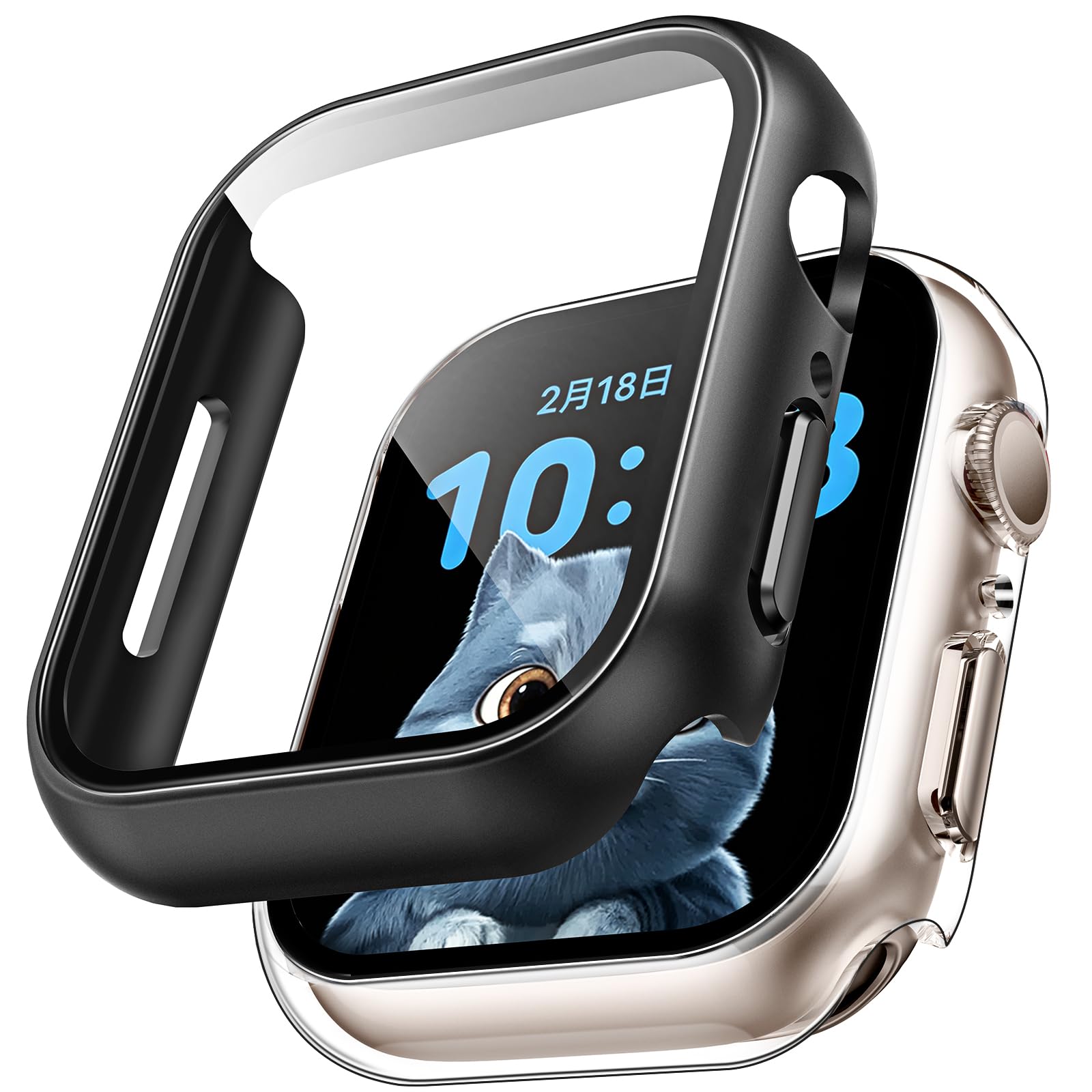 TAURI 2 Pack Hard Case for Apple Watch Ultra 3/Ultra 2/Ultra 49mm, with PC Tempered Glass Screen Protector, [Scristant Resistant], [Overall Protection] Slim Cover for iwatch Ultra 49mm, Black — Amazon image 26