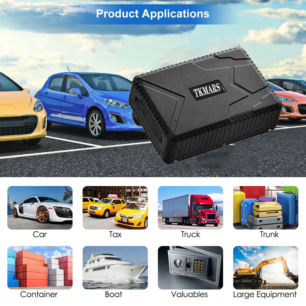 Traceur GPS Voiture,GPS Camping Car,Convient aux Voitures et Motos,Positionnement en Temps Réel,Enregistrement de L'historique avec Alarme de Vibration et de Vitesse de Chute,TK915 10 000 mAh