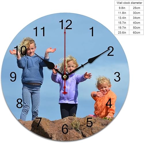 Miniatura 10 de Reloj de pared personalizado, reloj de pared personalizado con fotoimagen, texto, reloj sin tictac, reloj de pared digital personalizado, regalo