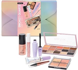 Smokey Quartz 7-Piece Full-Size Makeup Gift Set – Eyes, Brows, Glow & Gloss in One Glam Kit