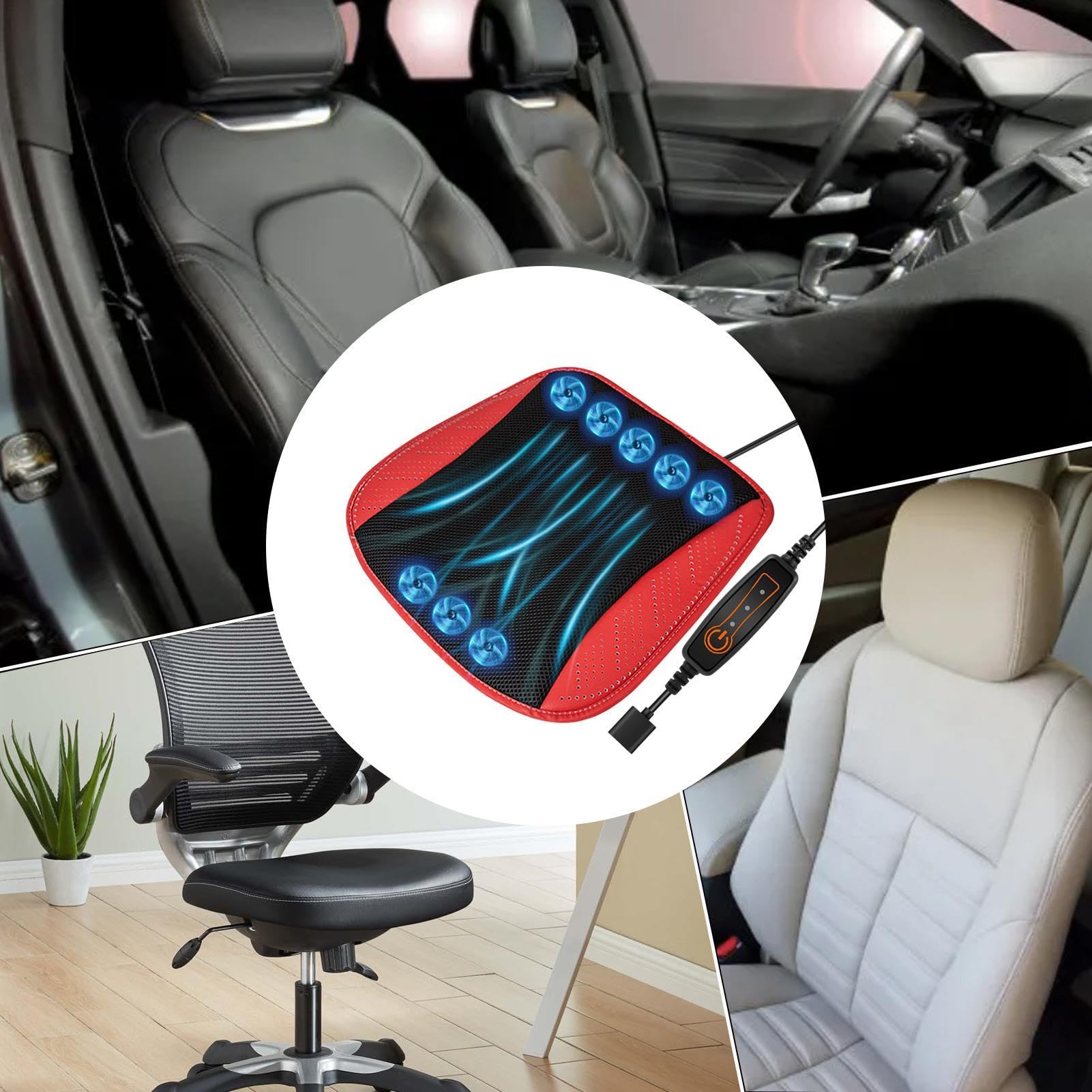 Raffreddatore Per Sedile Auto Ventilato Traspirante Anti-Sudore con | Cuscino Auto per Guidatore Passeggero Camion SUV Viaggi Lunghi Pendolarismo