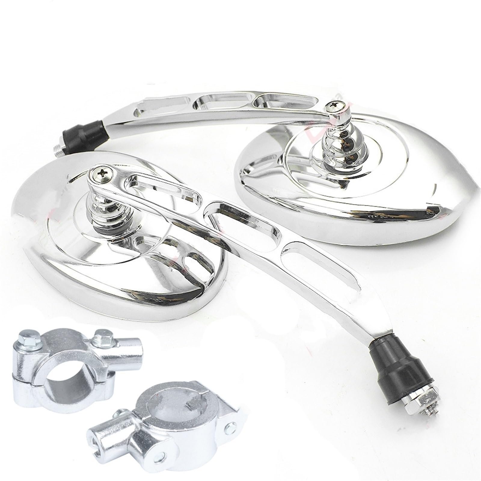 Espejos Moto Homologados Para Cruiser Para Chopper Sport 10MM Espejos Retrovisores Cromados Para Motocicleta 7/8 ''22mm Manillar Espejos Retrovisores Laterales Geevorks(With Bracket)