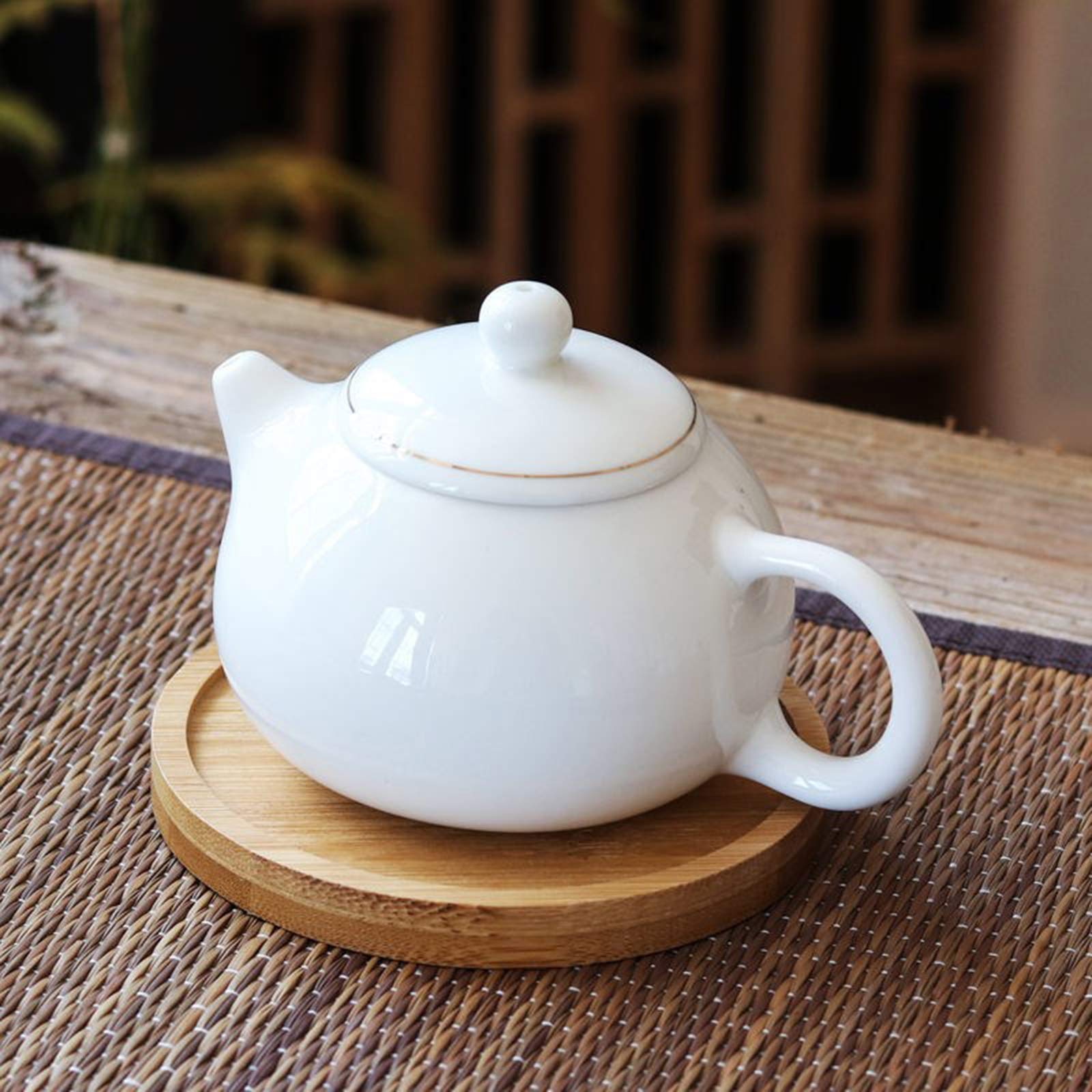 Lot De 6 Dessous De Verre Ronds En Bambou Pour Boissons, Dessous