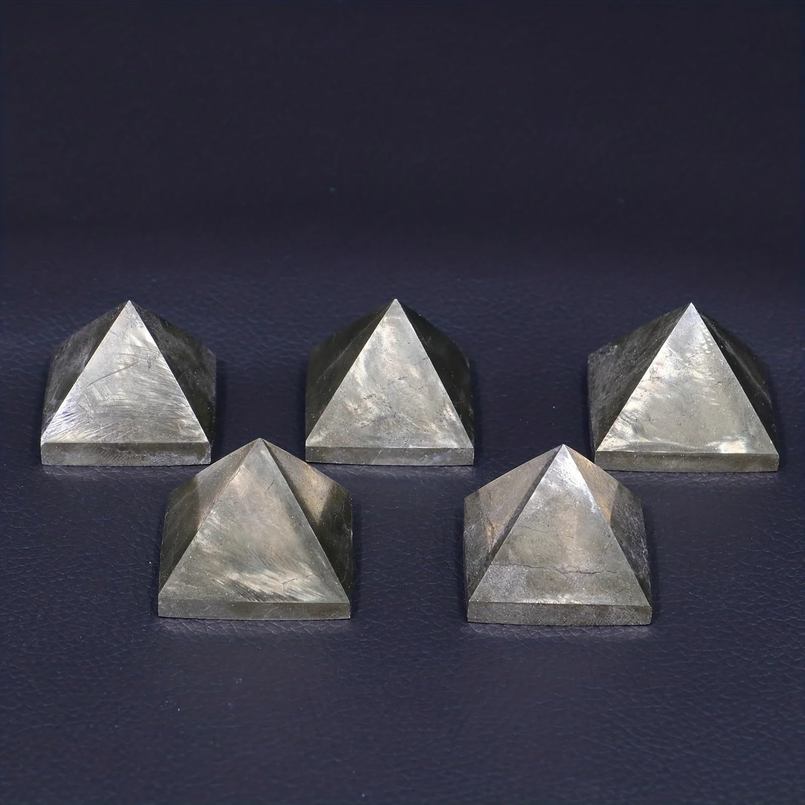 AARTERZZA 1pc Sparkling Pyrite Pyramid Cluster Crystal Polished
