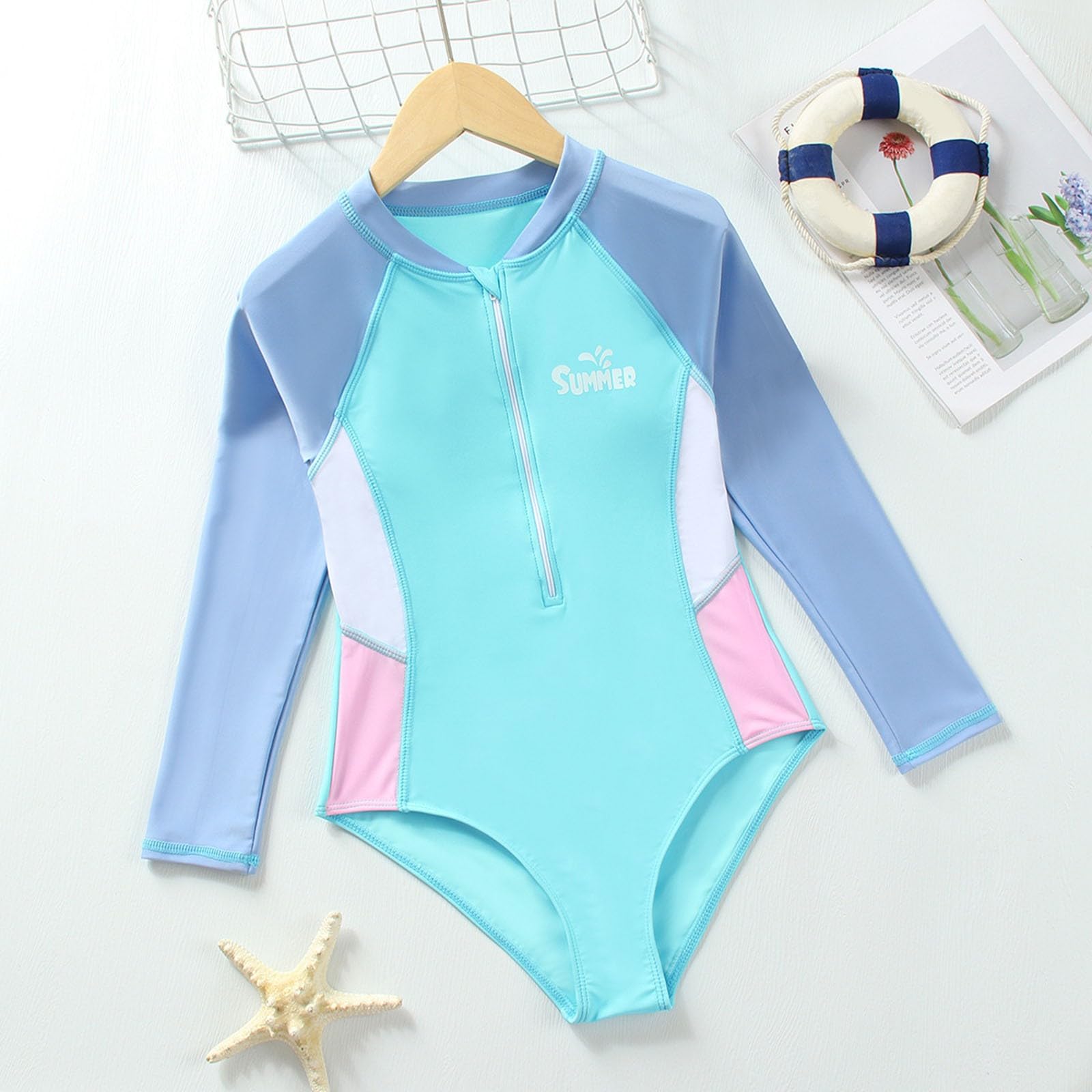 Camisetas de manga larga para niñas 7-13 años Surf Natación Playa Protección Solar