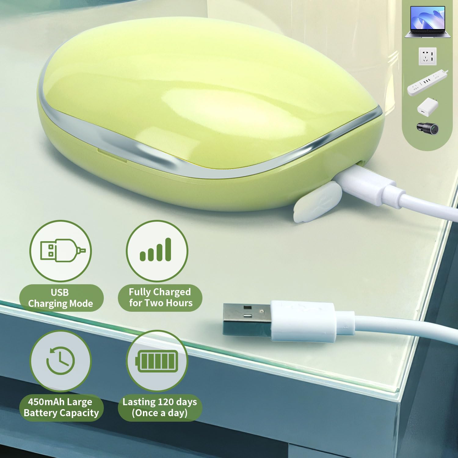 Máquina limpiadora ultrasónica de lentes de contacto, estuche de limpieza de lentes de contacto con cargador USB, pantalla de temporizador y 5 recipientes de solución de contacto, se adapta