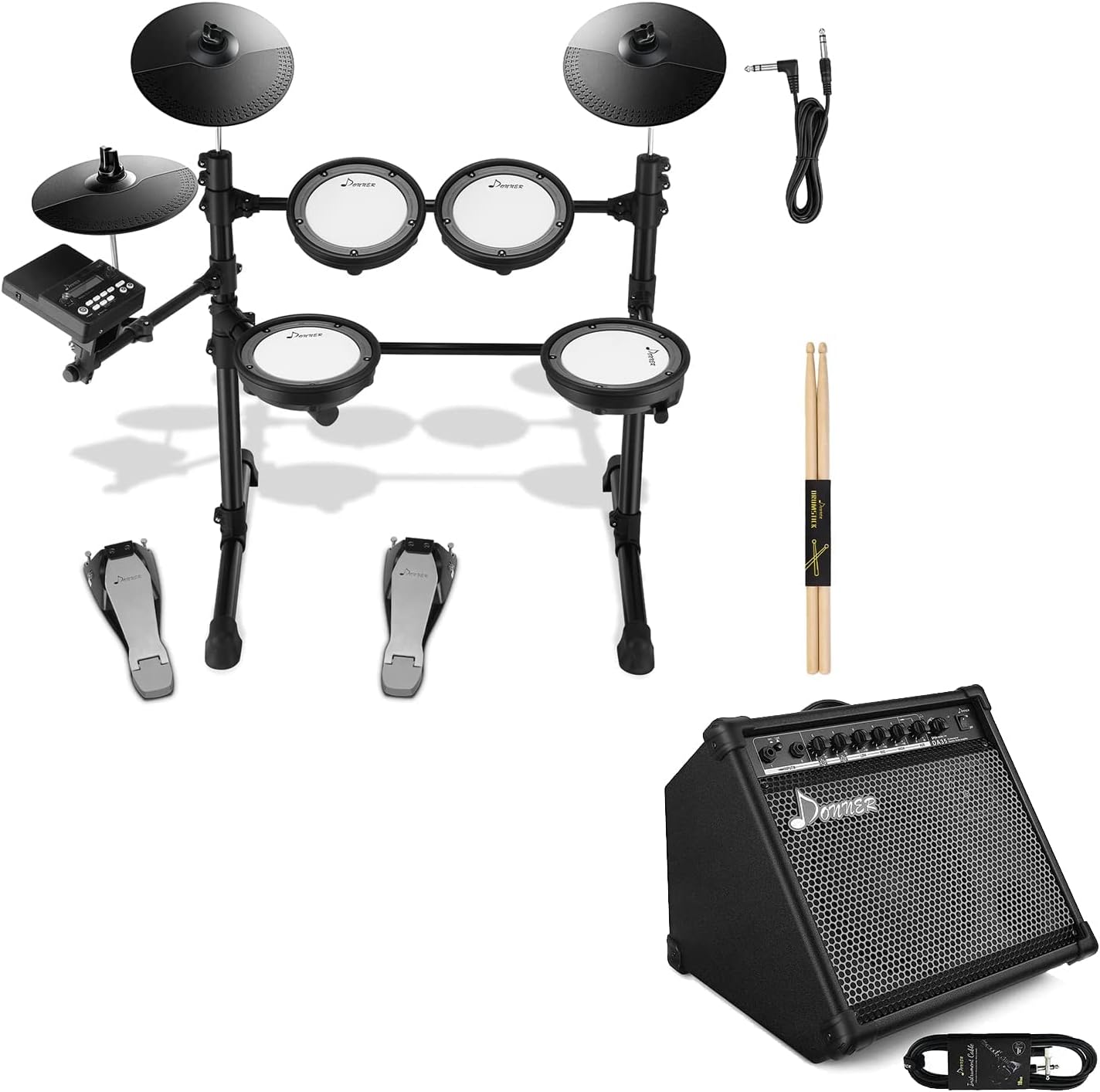 Donner DED100 Electronic Drum Set with DDA35 AMP 35Watt Electronic Drum Amplifier