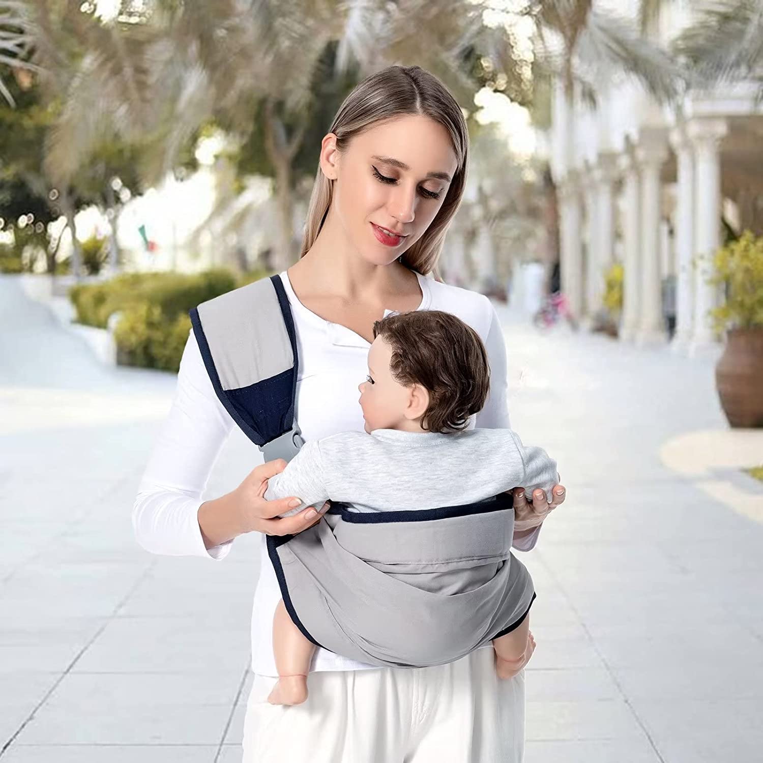 Ergo - Fascia da trasporto traspirante per neonati, neonati e bambini fino a 18 kg
