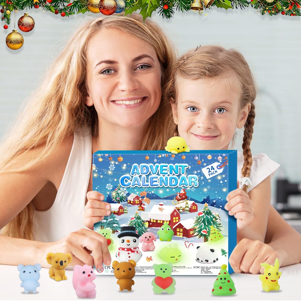 Calendario Dell'Avvento 2025 Squishy Animali – 24 Pezzi Morbidi Per Bambini 4-10 Anni, Conto Alla Rovescia Natale Con Palline E Mochi - 5