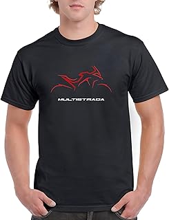 Genérico Camiseta Negra para Fans de Moto Roja Estilo Casual 100% Algodón Regalo para Amantes de Motos