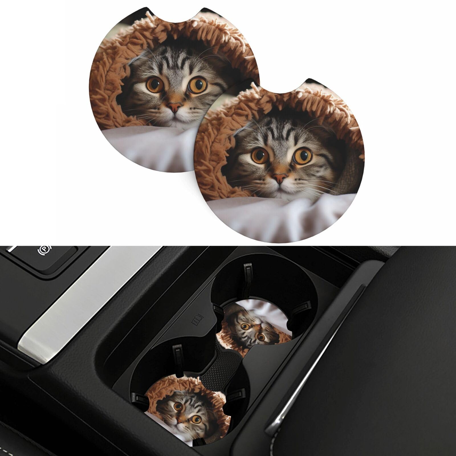 Cgeamdy Car Cup Holder Coaster Universal Auto Cup Holder Insert