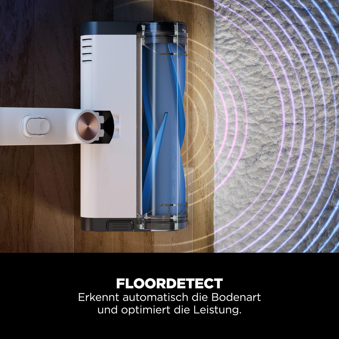 Shark kabelloser Akku-Staubsauger m. FloorDetect, Anti-Hair-Wrap, BU1120EU | PowerFins, 40 Min Laufzeit, LED-Display, Staubsauger kabellos & Handstaubsauger-Modus m. Fugendüse, Weiß und Marineblau