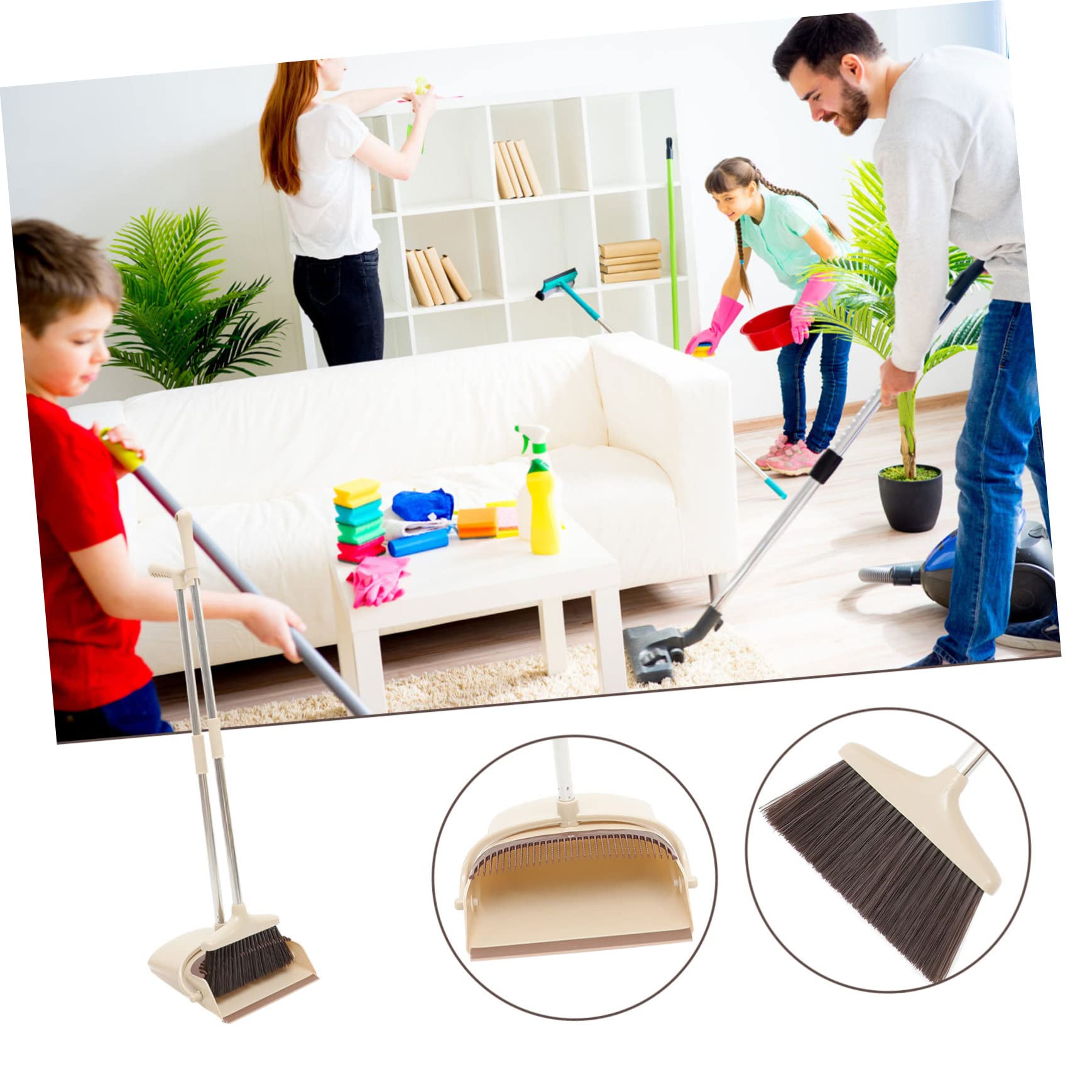 TOPBATHY Kit de Escoba y Recogedor de Polvo Mango Largo, 1 Juego