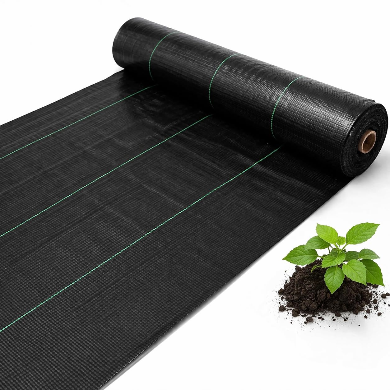 Tessuto non tessuto per erbacce 1,83 m x 91,4 m con griglia per piante, robusta pellicola per aiuole rialzate, traspirante e permeabile all'acqua