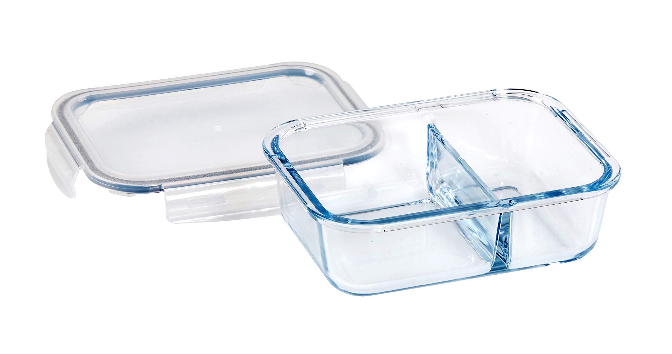 Wiltshire 1000ml Rectangular Glass Food Container (2 dividers), (48129)