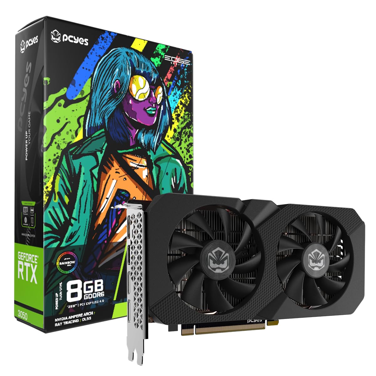 GeForce RTX 3050 8GB グラフィックボード 本体 PCYES GPU NVIDIA GEFORCE RTX 3050 8GB GDDR6 128BIT PROJETO EDGE