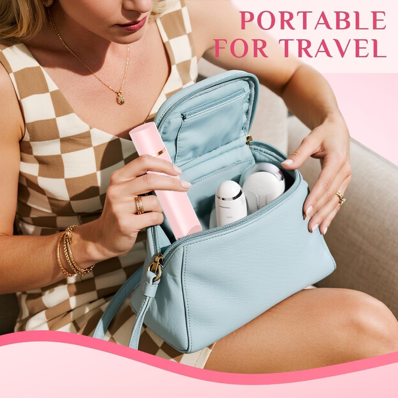 New 2-in-1 Electric Bikini Trimmer for Women - Dual Head Electric Razor,Waterproof Painless Bikini Shaver, Pubic Hair Trimmer for Private Area & Body Hair,Gifts for Women,Pink - Image 8