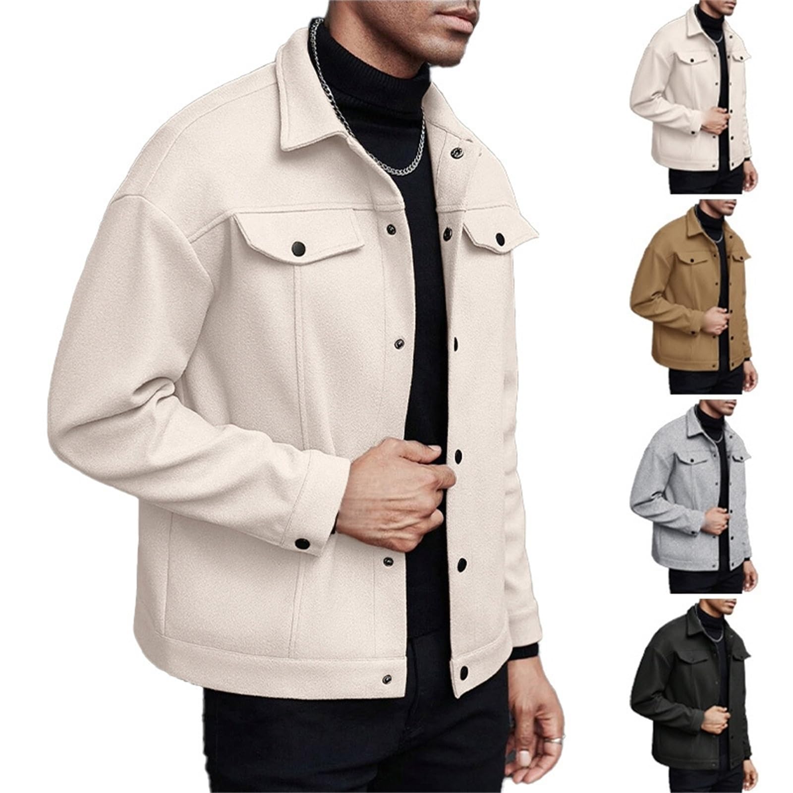 Giacca sportiva casual da uomo, per autunno e inverno, con risvolto, per il tempo libero, il poliziotto, per passeggiate all'aperto, alla moda, pantaloni da trekking a gamba dritta