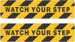 MAGICLULU 2 Stück Warnaufkleber Rutschfestes Klebeband für Treppen Rutschfeste Bodenaufkleber aus Pet Material Hohe Sichtbarkeit Sicherheitsmarkierung für Plattformen