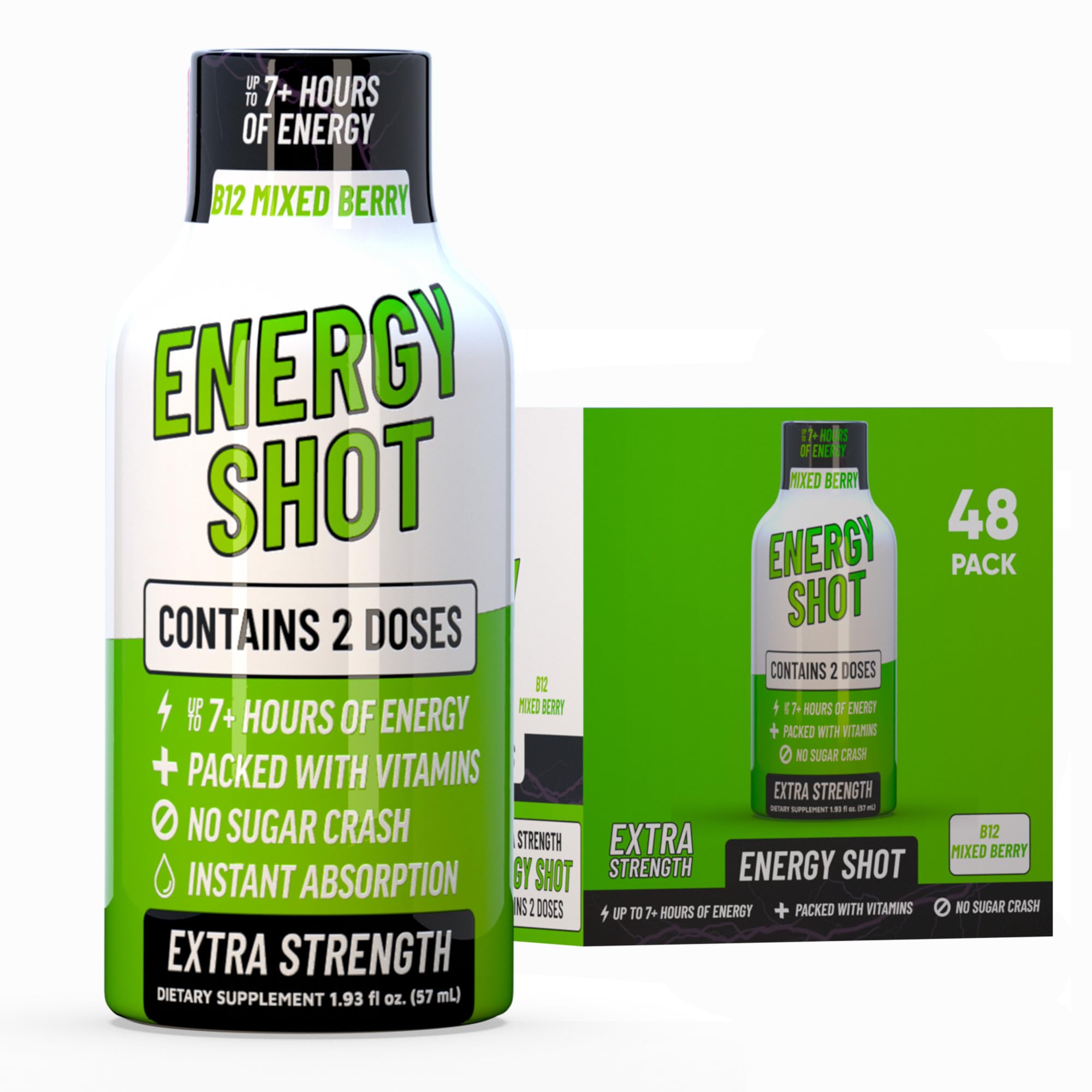 Amazon.com : B12 Mixed Berry Extra Strength Energy Shot 48 pk 260mg Natural Caffeine B12 B6 Energy & Vitality Support 2 Servings Sugar Free Zero Calorie Green Tea B-Vitamins Amazon.com : B12 Mixed Berry Extra Strength Energy Shot 48 pk 260mg Natural Caffeine B12 B6 Energy & Vitality Support 2 Servings Sugar Free Zero Calorie Green Tea B-Vitamins