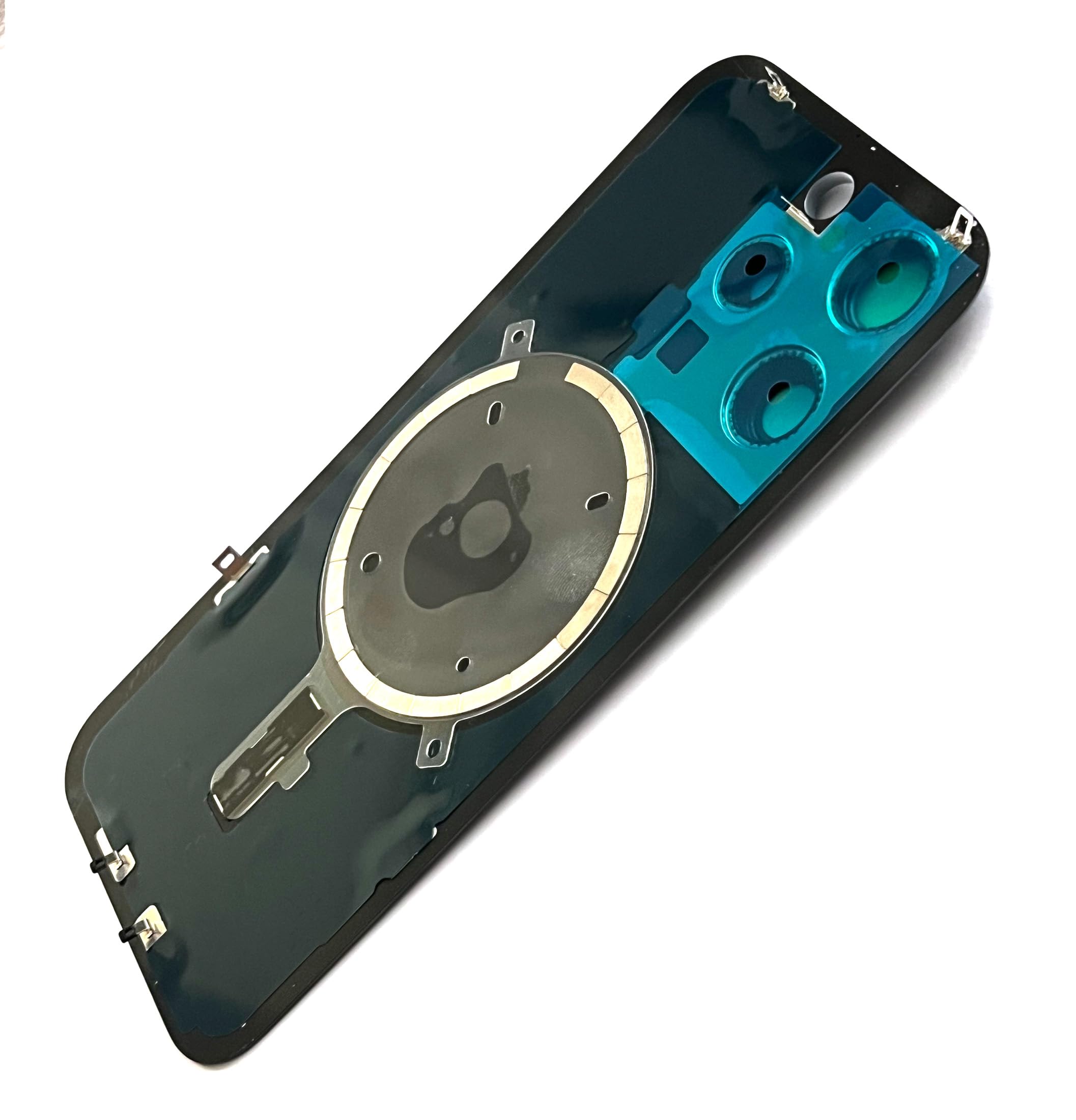 Coque Arrière IPhone 15 Prémontée - Avec Câble QI/NFC, Aimant, Anneaux Caméra | Verre Trempé, Remplacement OEM - 13