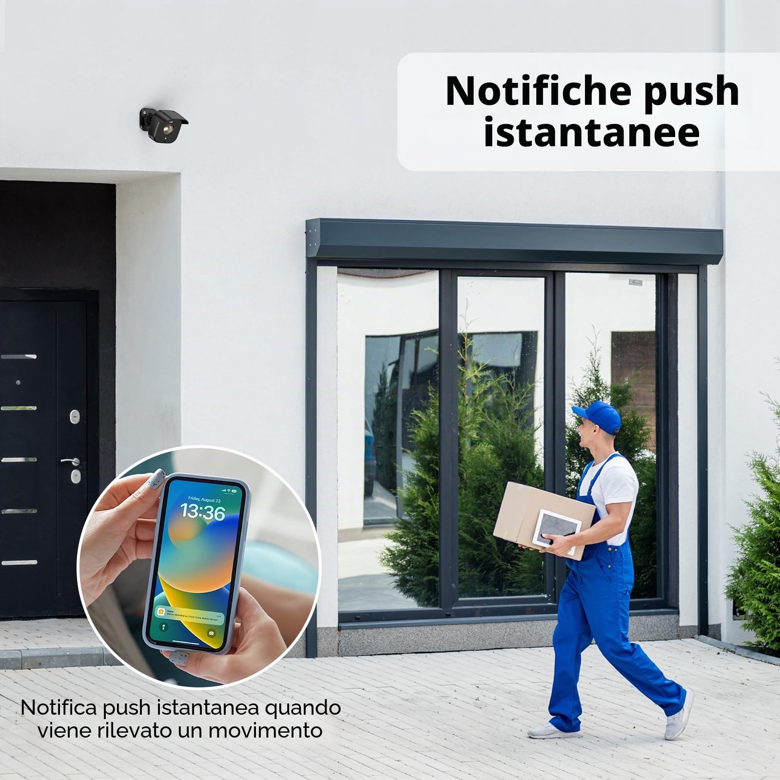 Onvis Rilevatore di movimento esterno Thread, rilevatore di movimento impermeabile IP66 con sensore di luce, misuratore di temperatura e umidità, per sistema di allarme e automazione, funziona solo
