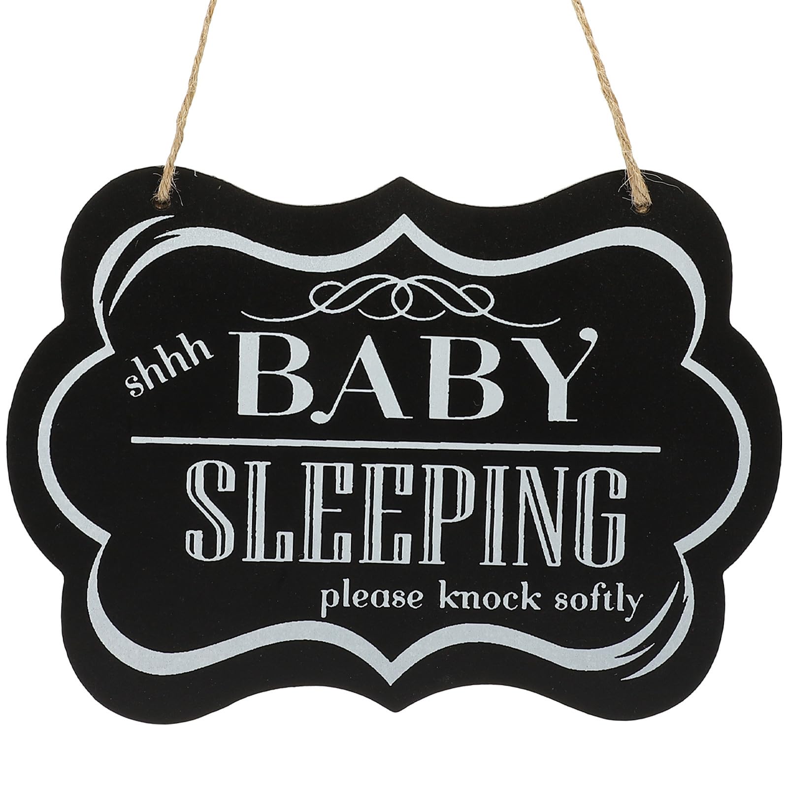 STOBOK Cloud Wooden Baby Sleeping Door Sign Please Knock Softly Hanging Plaque for Baby Room Door Decoration