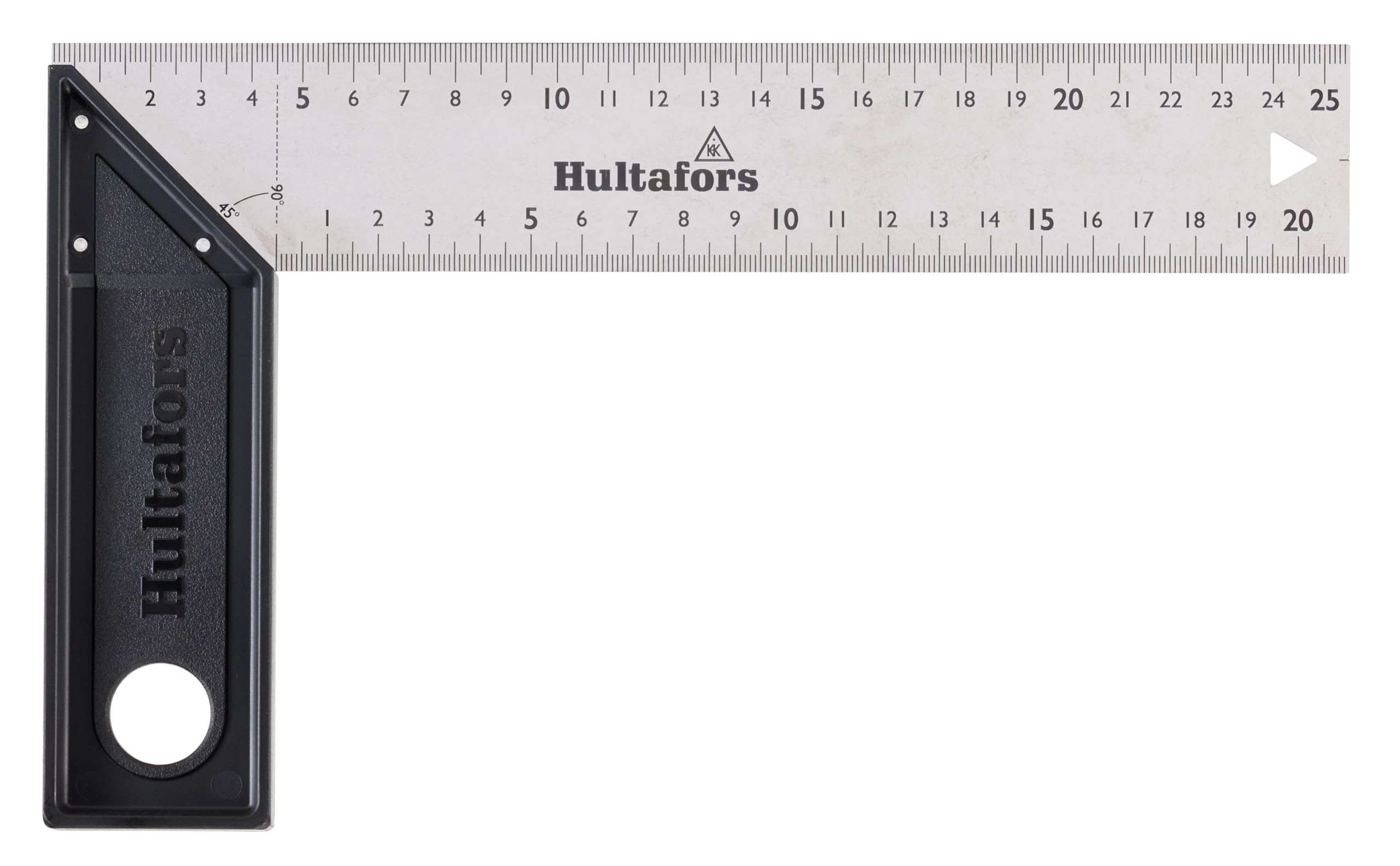 Angle Light 255 mm x 45 mm made of stainless steel by Hultafors I Tolerance of ±0.06° I 45°/90°/135° I Length and angle measuring function I Made in the EU I 310403