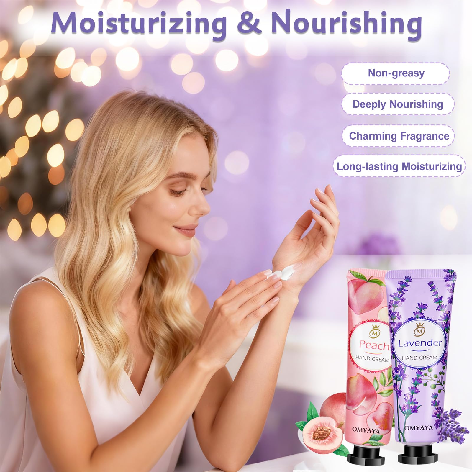 Mini crema per le mani, piccoli regali per donne, 50 set di creme per le mani con 10 fragranze, crema idratante per le mani asciutte, set regalo per donna colleghi compleanni Natale San Valentino