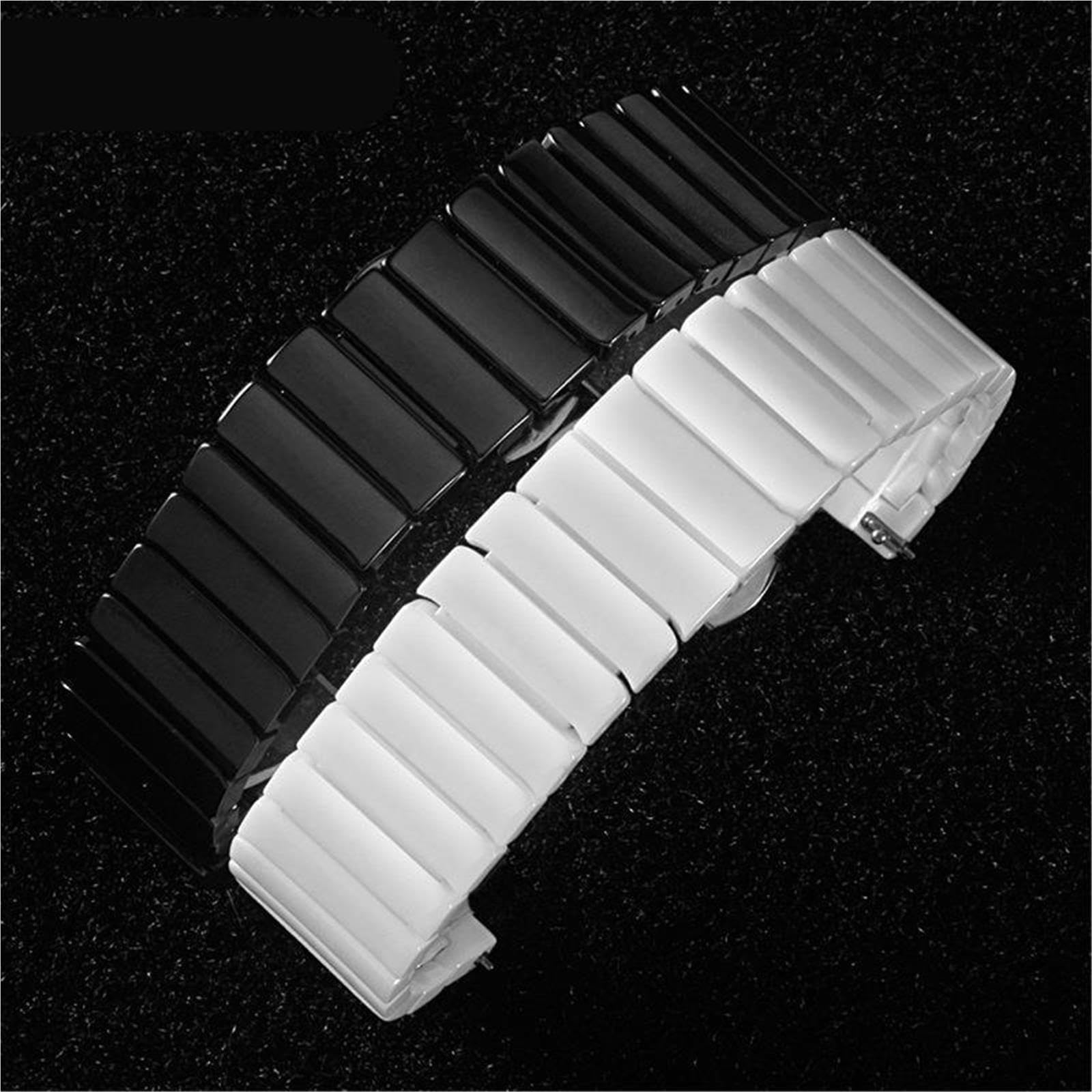 Cinturino in ceramica classico nero 20 22 24 mm Cinturino casual sostitutivo unisex