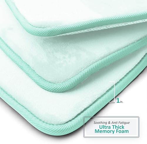 Miniatura 6 de Clara Clark Solid Collection - Juego de alfombras de baño de espuma viscoelástica, 3 piezas, antideslizantes, absorbentes, suaves, alfombra de baño