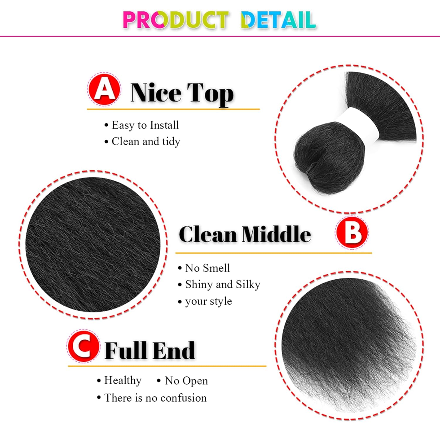 goodear Kinky straight Bundles Crochet Vixen Hair 26inch 3 Pack Natural Black Hair Soft Locs for black women Hair Extension (1B, 26 inch)