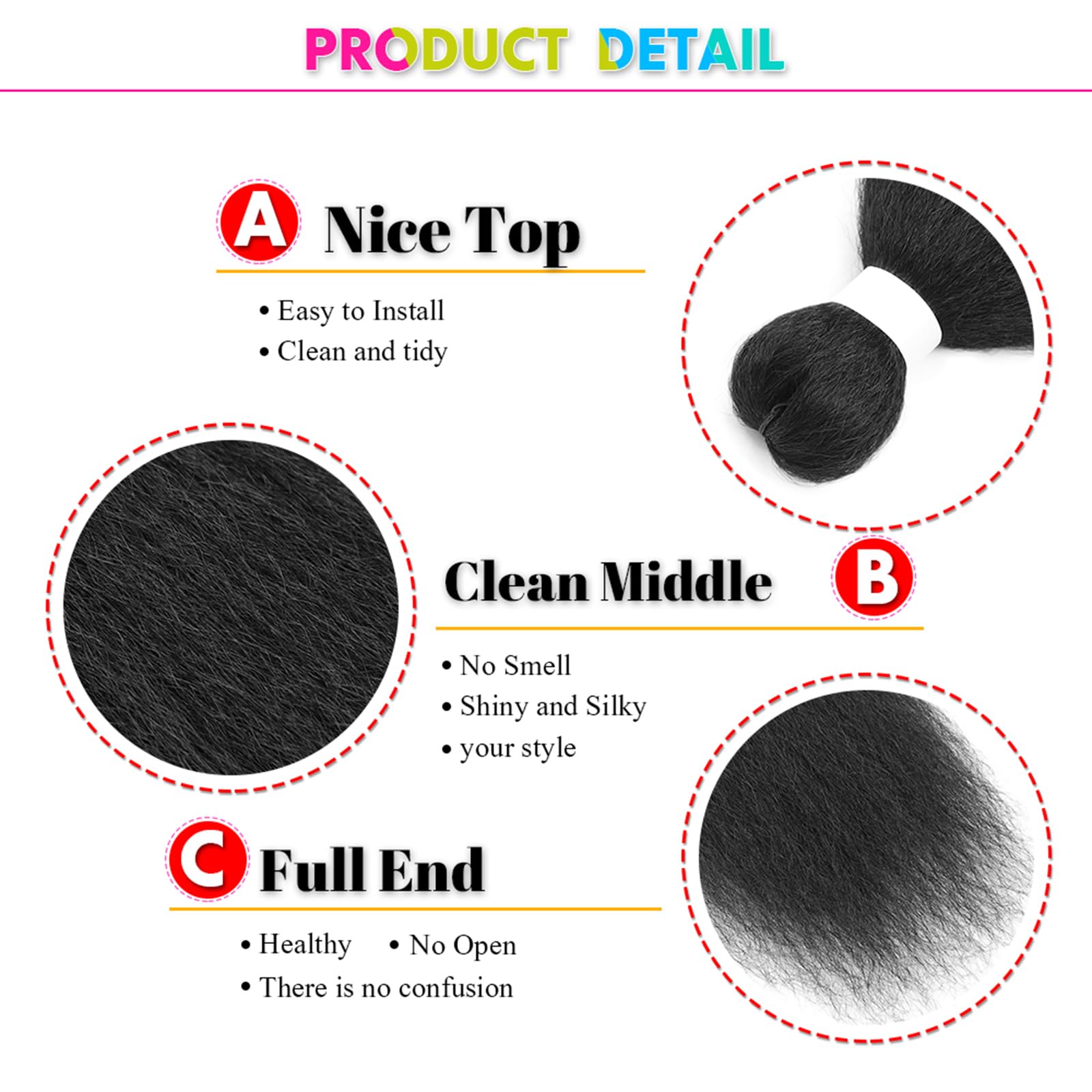 goodear Kinky Straight Vixen Crochet Hair Bundles, 26 Inch, 3 Pack