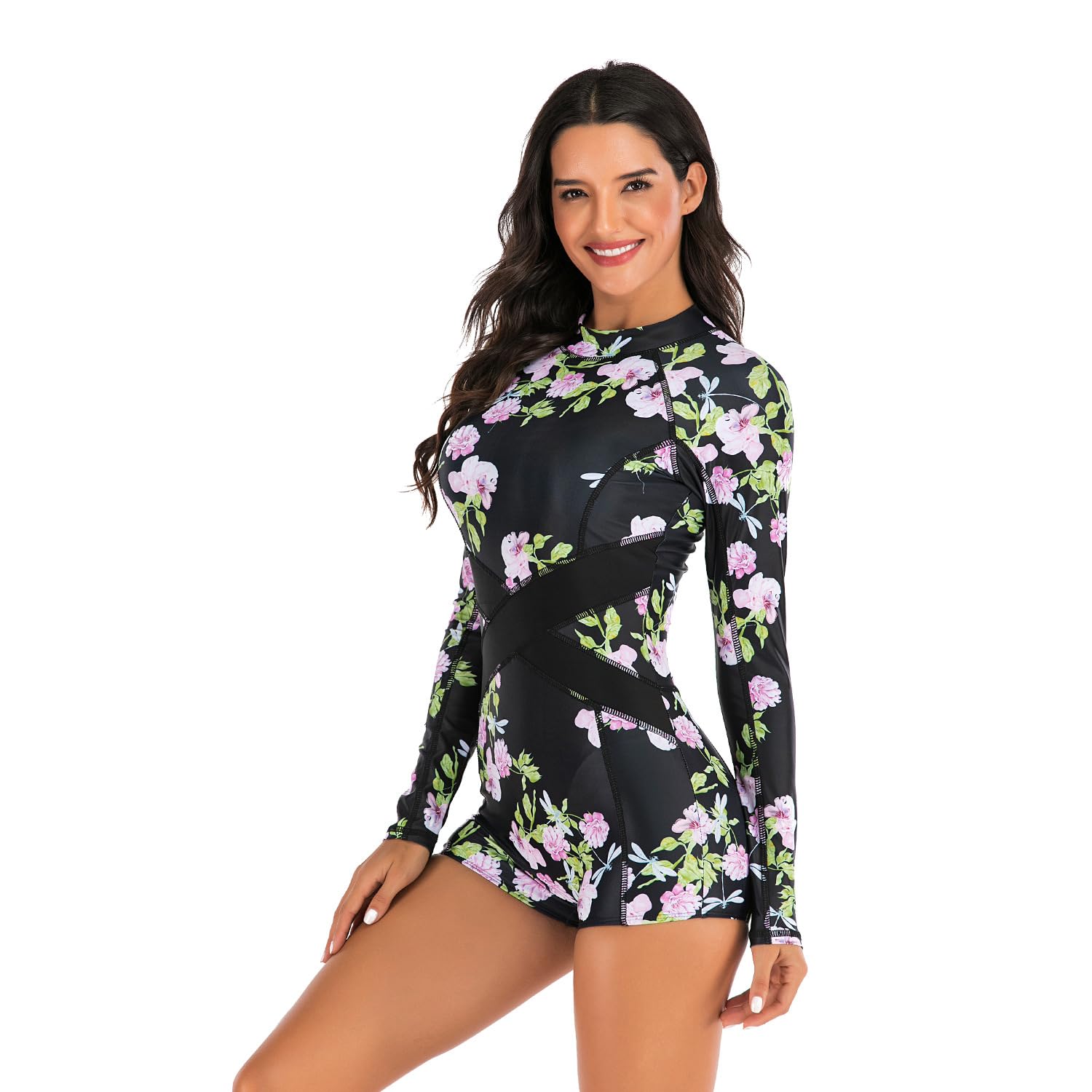 Donna Rash Guard Un Pezzo Rash Guard Swimsuits Surfing Diving Suits Swimwear per Le Donne(Multicolore-282)