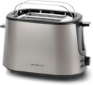EMERIO TO-122830.2 - Tostapane in acciaio INOX con 2 fessure per tostapane, centraggio...