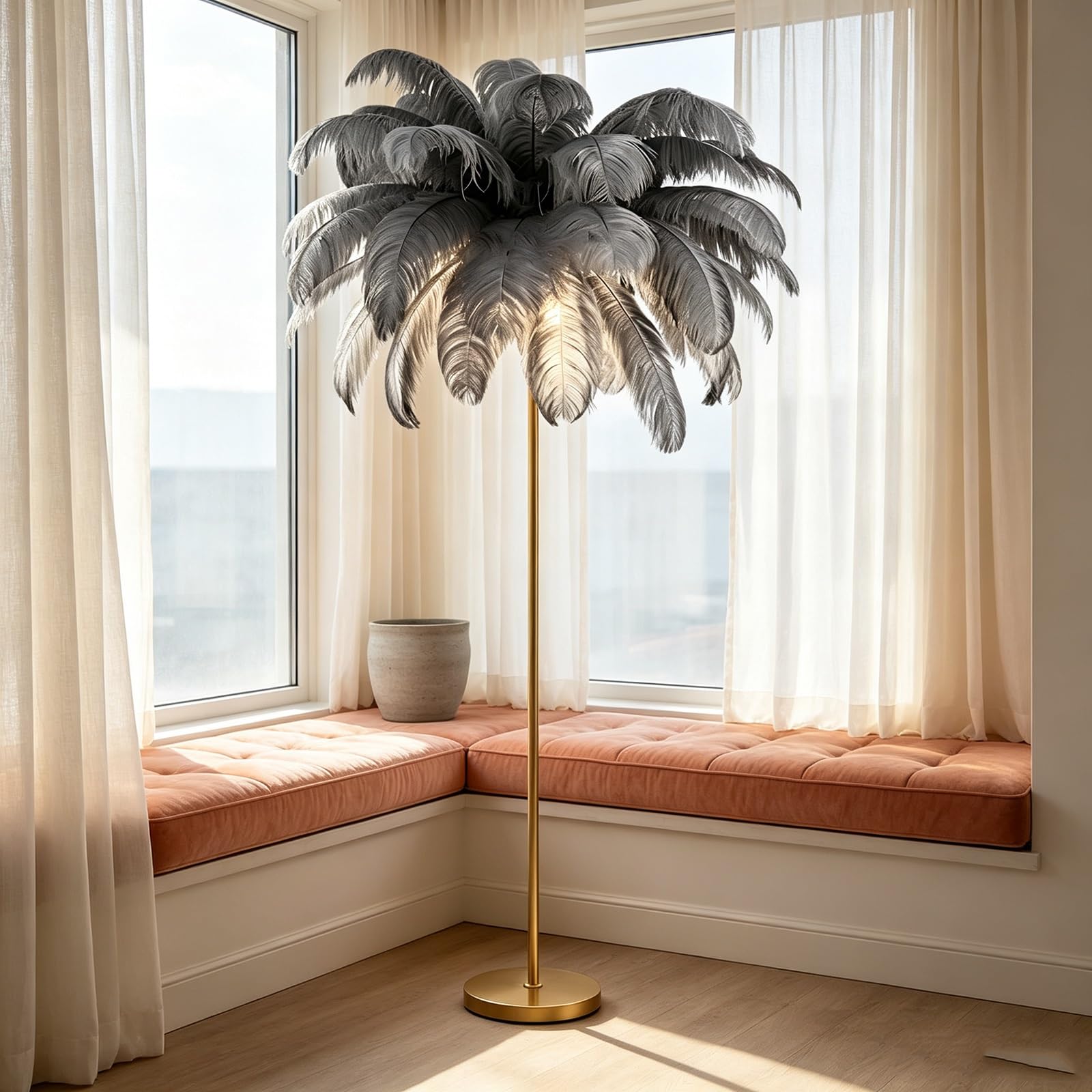 LCNDKF Handcrafted Feather Floor Lamp