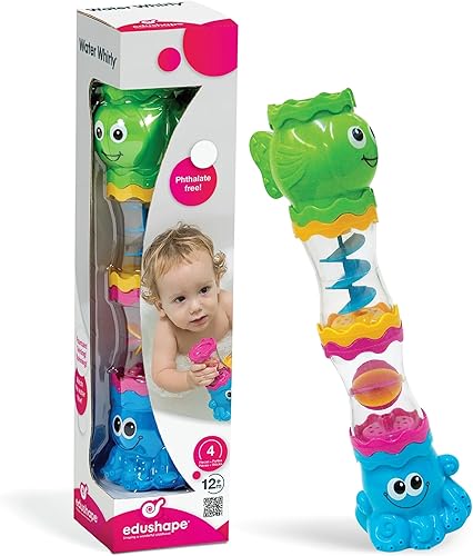 Miniatura 1 de Edushape Juguete de baño Water Whirly - Juguete de aprendizaje Montessori para el desarrollo infantil temprano - Enseña causa y efecto y STEM - Apto