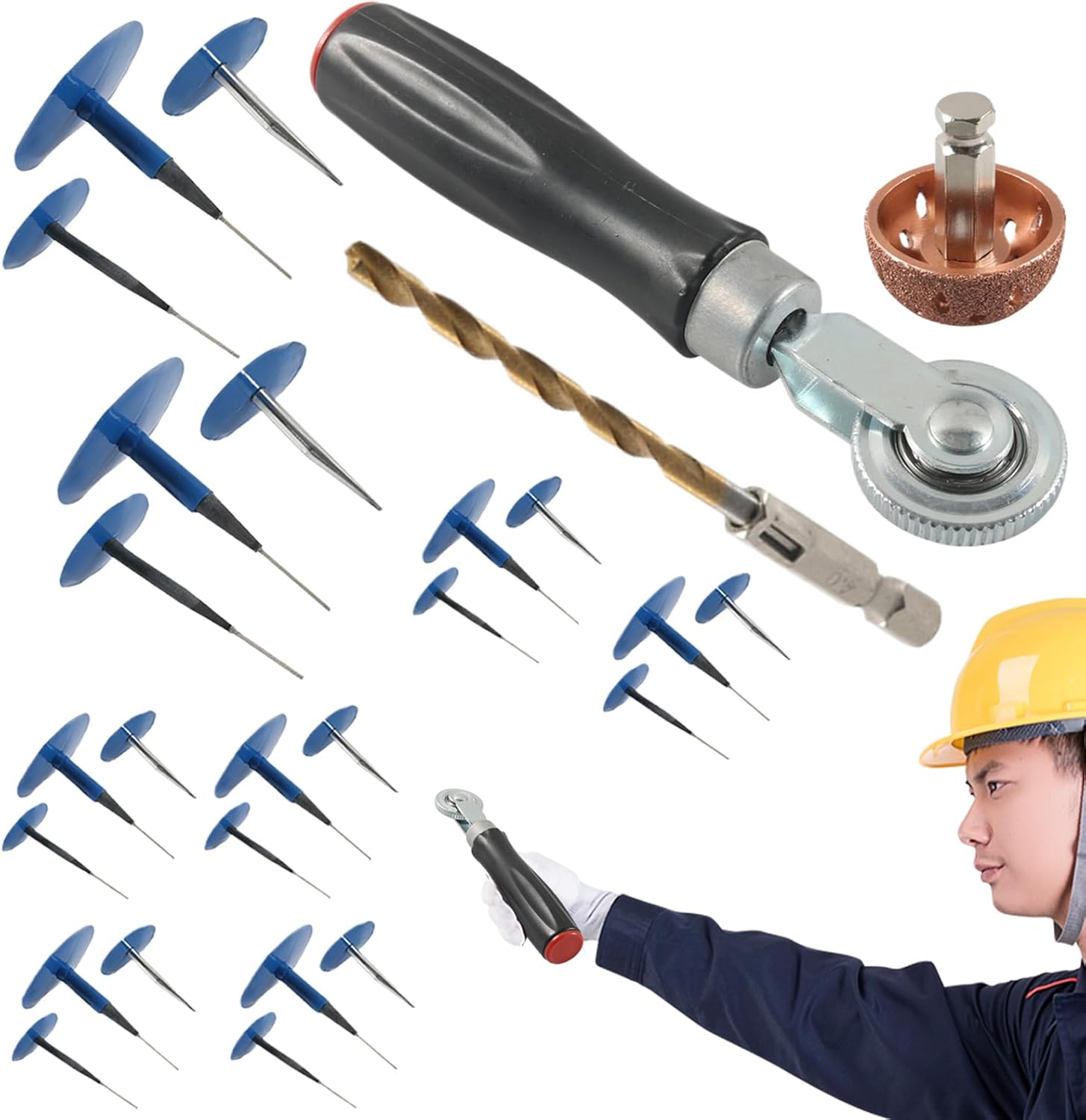 Mushroom Tire Plugs, Automotive Tyre Repair Plug Patch with Mushroom Nail Boot Kit for Fast Puncture Fixing on Cars, Trucks, Motorcycles, Buses