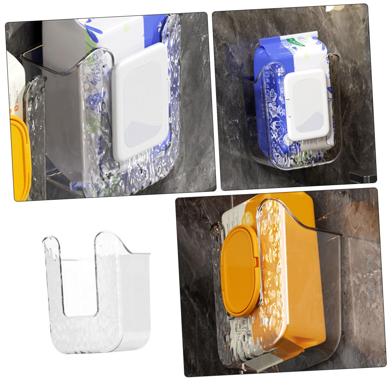 Cabilock 8stücke Wandmontierte Box Für Und Toilettenpapier Wandhalterung Bohren Transparente Hygienetuch Und Taschentuchaufbewahrung Für Badezimmer Und Küche