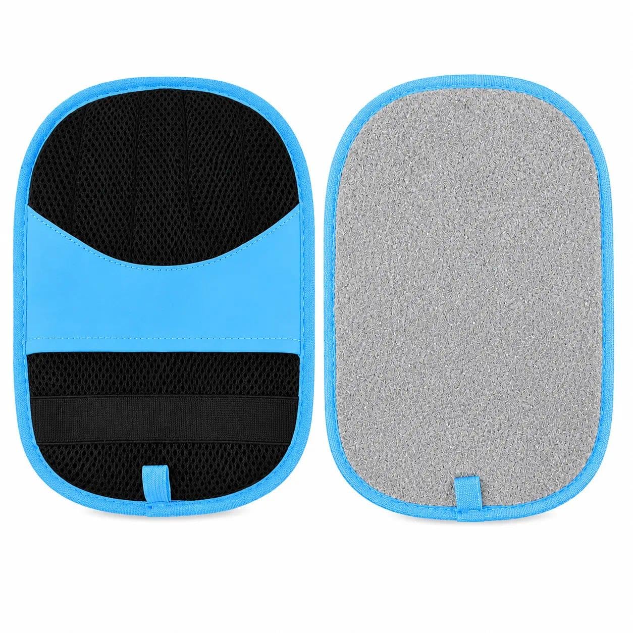 HongNuoEn Blue Pet Hair Removal Glove, Electrostatic Pet Hair Remover Glove, Reusable Magic Brush for Dogs, Cats, Furniture, Car Seats, Clothing
