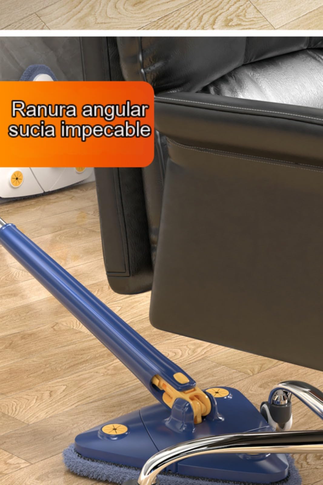 Mopa triangular giratoria de 360º para suelos, azulejos y paredes, fregona autoescurridora con 6 manuales de repuesto y 50 puntas para una limpieza eficiente