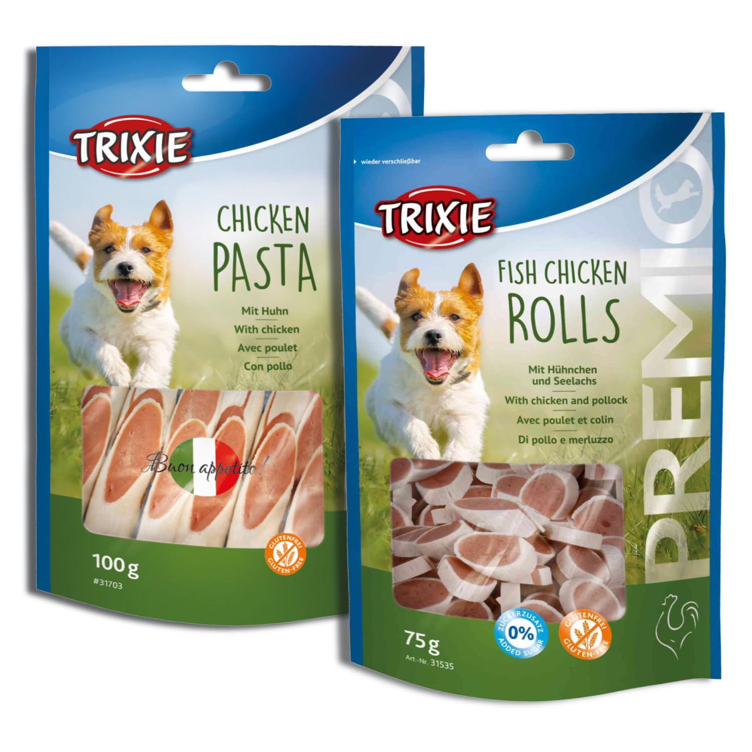 Trixie Premio Dog Treats Combo: Chicken Pasta, 100 g and Fish Chicken Rolls, 75 g - Protein Rich, Healthy & Training Snacks for All Dog Breeds (B0CZ44K5LR) Amazon Price History, Amazon Price Tracker