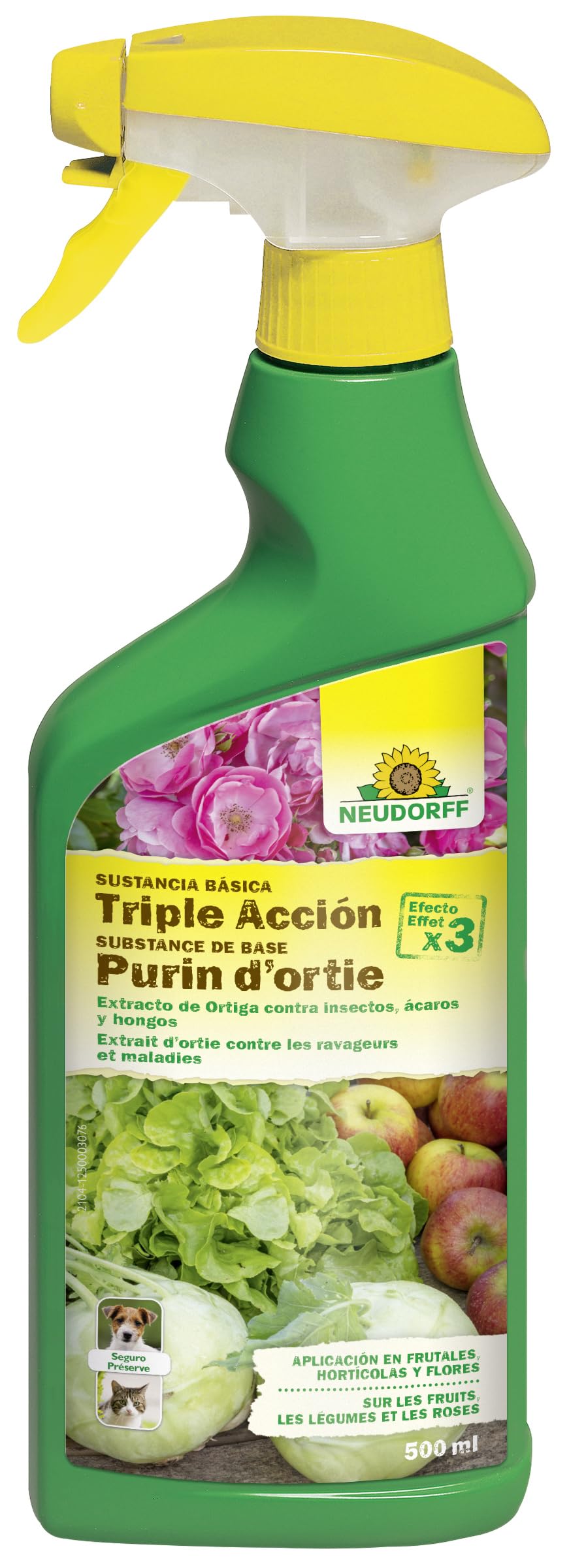 Neudorff Substance De Base Purin d’ortie – Spray prêt à l'emploi contre les nuisibles et les maladies sur les fruits, légumes et plantes ornementales, 500 ml