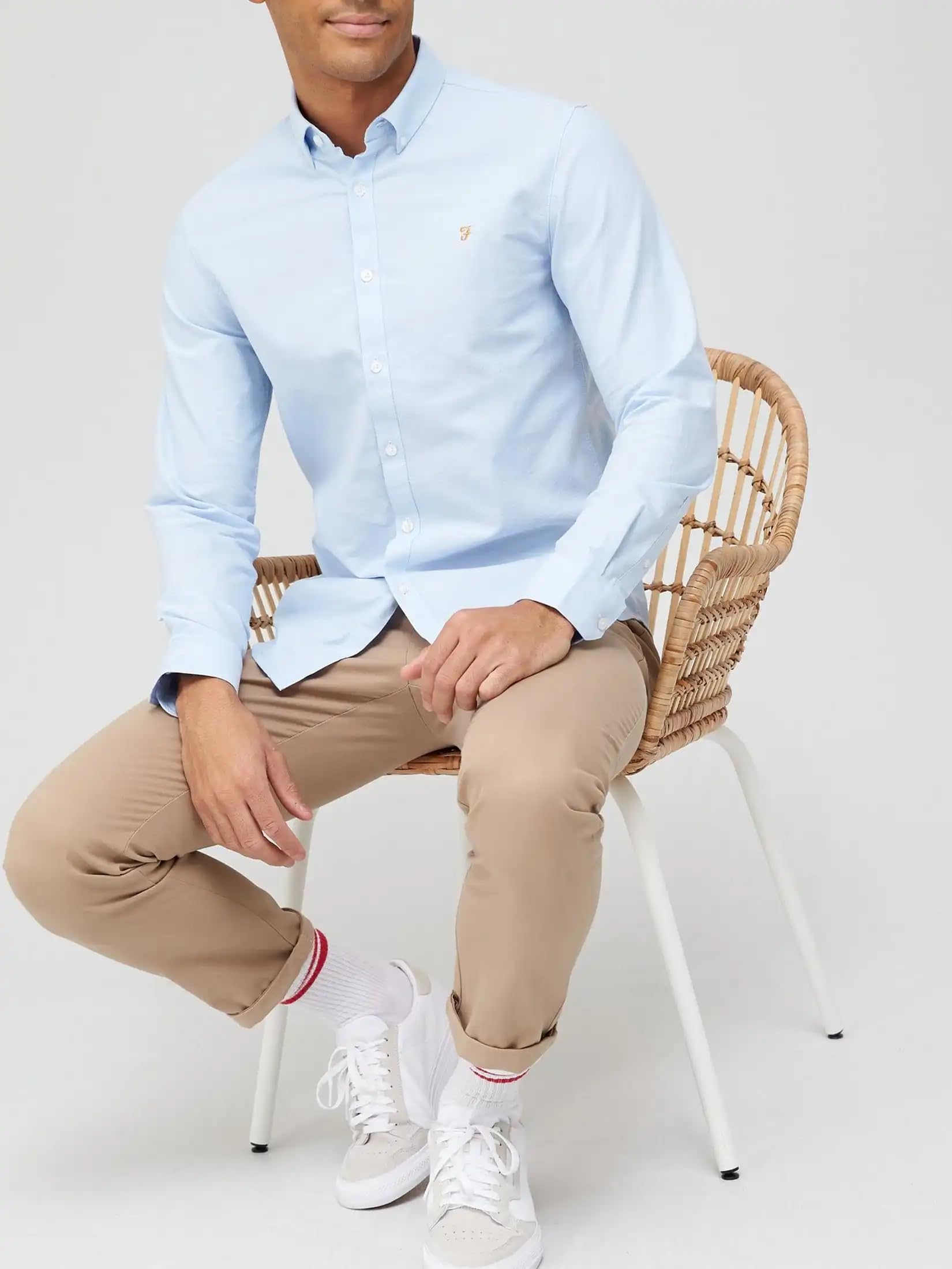 Farah Brewer Cotton Oxford Slim Fit Shirt Camicia Uomo
